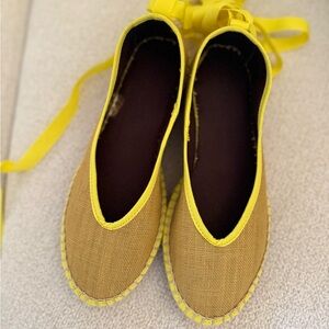 Flabelus Yellow Espadrille Flats